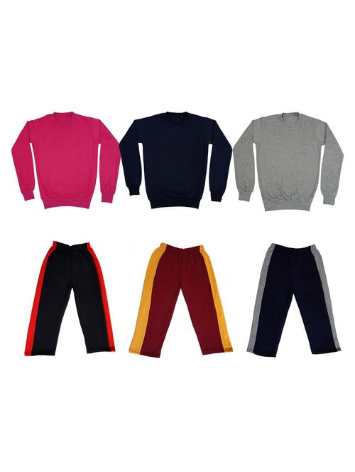 multi colored fleece full length twin sets & dungree - 18867379 - Very Small Image - 1