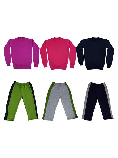 multi colored fleece full length twin sets & dungree - 18867481 - Very Small Image - 1