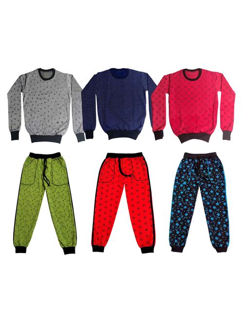multi colored fleece full length sets twin & dungree - 18868223 - Very Small Image - 1