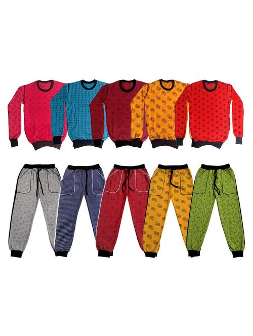 multi colored fleece full length twin sets & dungree - 18868942 - Very Small Image - 1