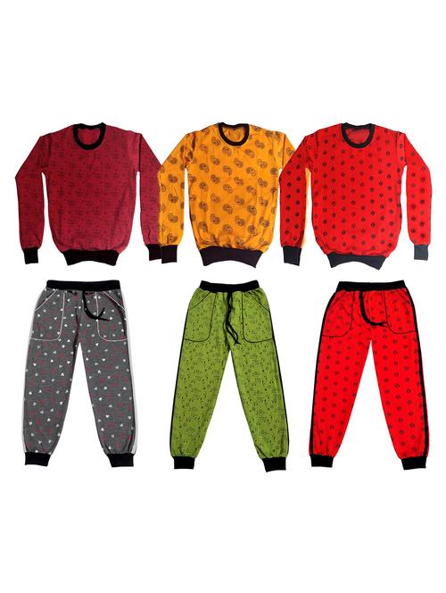 multi colored fleece full length twin sets & dungree - 18868953 - Very Small Image - 1