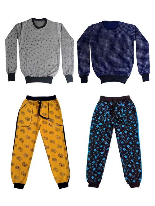 multi colored fleece full length twin sets & dungree - 18869089 - Very Small Image - 1
