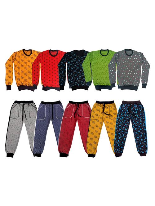 multi colored fleece full length twin sets & dungree - 18869392 - Very Small Image - 1