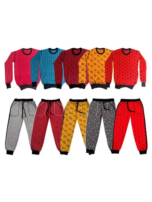 multi colored fleece full length sets twin & dungree - 18869474 - Very Small Image - 1