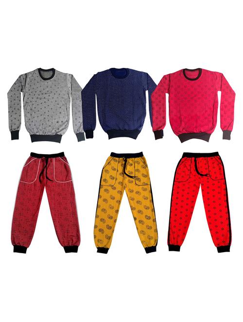 multi colored fleece full length sets twin & dungree - 18869479 - Very Small Image - 1