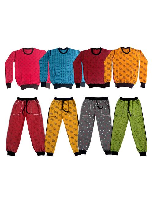 multi colored fleece full length sets twin & dungree - 18869489 - Very Small Image - 1