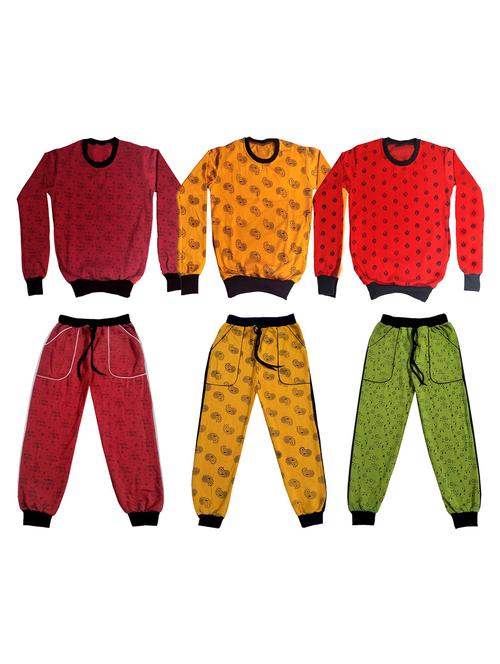 multi colored fleece full length sets twin & dungree - 18869676 - Very Small Image - 1