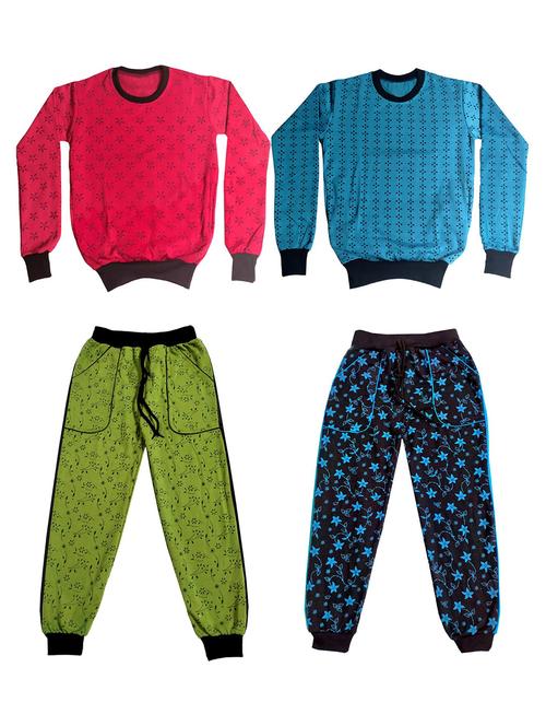 multi colored fleece full length sets twin & dungree - 18869694 - Very Small Image - 1