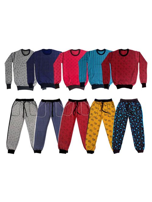 multi colored fleece full length sets twin & dungree - 18869767 - Very Small Image - 1
