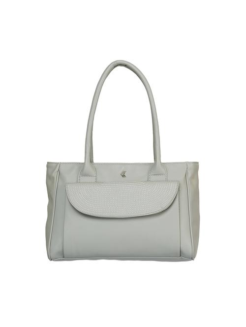 women grey leather solid handbag - 18869791 - Very Small Image - 1
