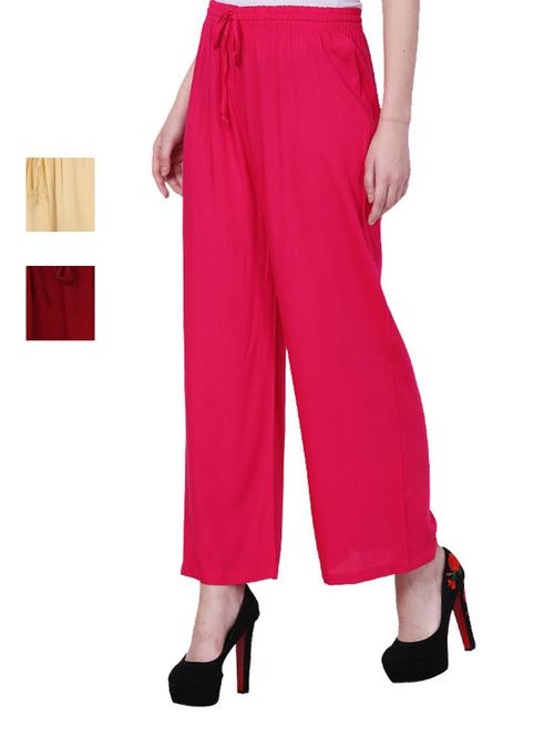 multi colored viscose trousers - 18870619 - Very Small Image - 1