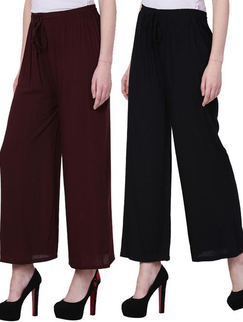 multi colored viscose trousers - 18870640 - Very Small Image - 1