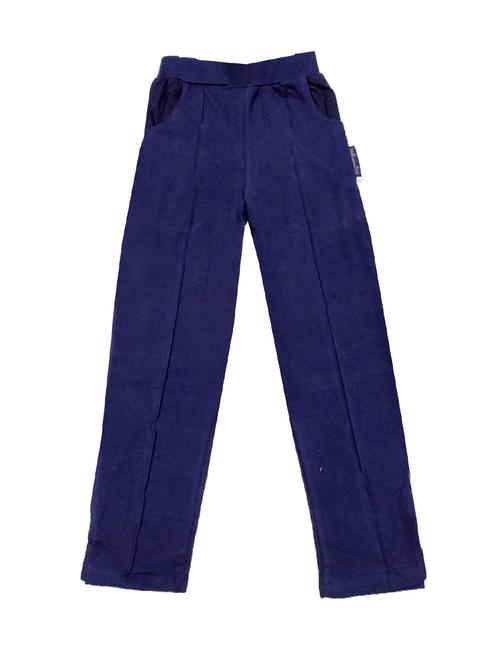 dark blue cotton blend casual trouser - 18874606 - Very Small Image - 1