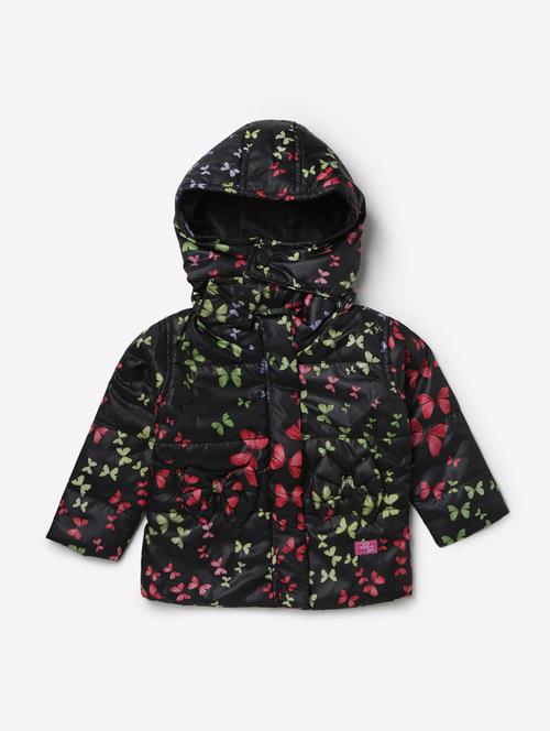 black printed polyester regular jacket - 18874750 - Very Small Image - 1