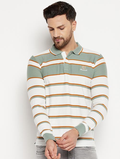 men striped printed polo neck t-shirt - 18874909 - Very Small Image - 1