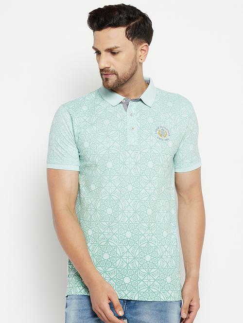 men front printed polo neck t-shirt - 18874931 - Very Small Image - 1