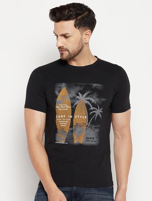 men round neck front print t-shirt - 18874959 - Very Small Image - 1