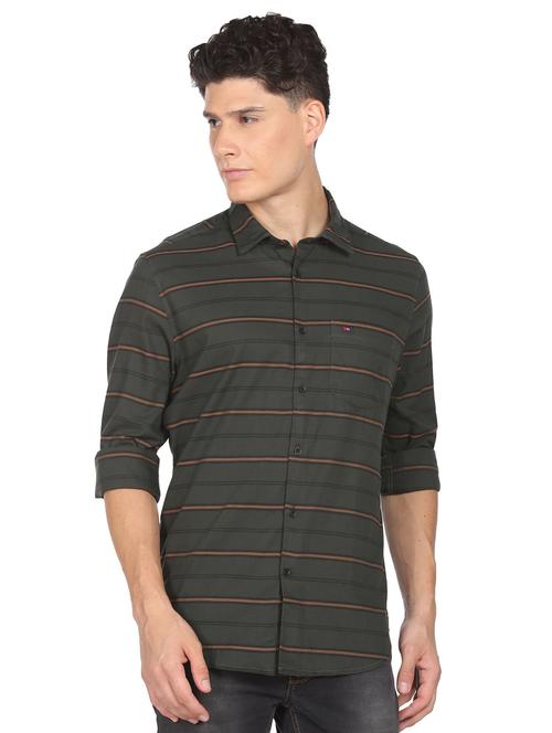 long sleeved striped casual shirt - 18875009 - Very Small Image - 1