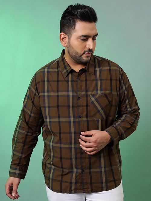 brown cotton casual shirt - 18875037 - Very Small Image - 1
