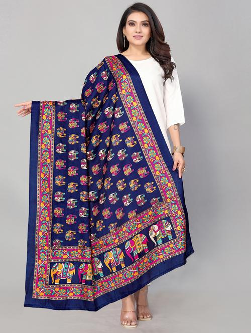 animal print silk dupatta - 18875382 - Very Small Image - 1