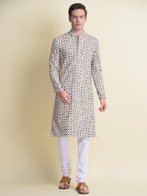 multicolor cotton kurta pyjama ethnic wear set - 18876087 - Very Small Image - 1