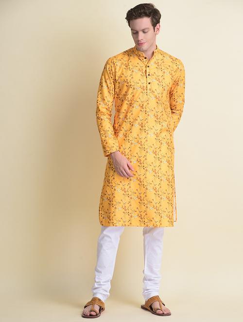 mandarin neck printed long kurta - 18876251 - Very Small Image - 1