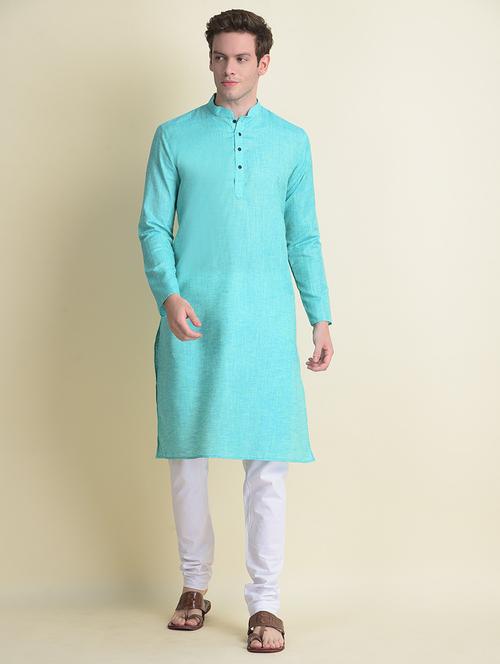 mandarin neck long sleeved long kurta - 18876326 - Very Small Image - 1