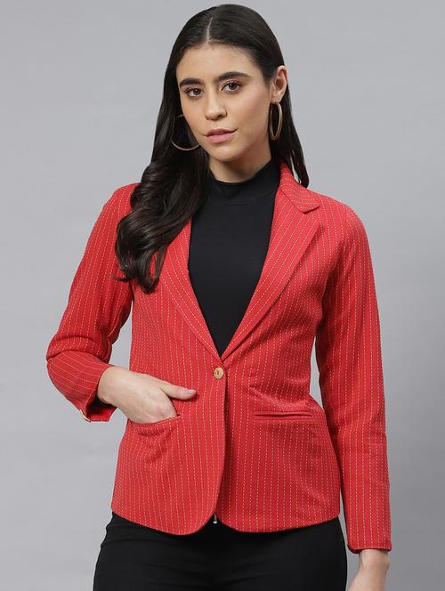 red cotton single breasted blazer - 18876608 - Very Small Image - 1