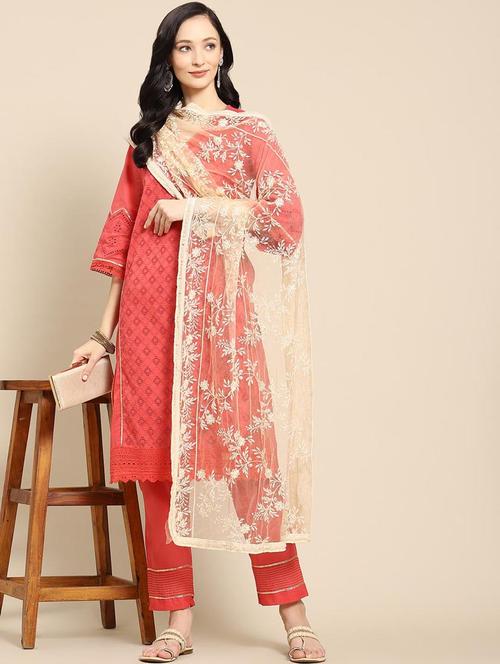 embroidered net dupatta - 18876721 - Very Small Image - 1