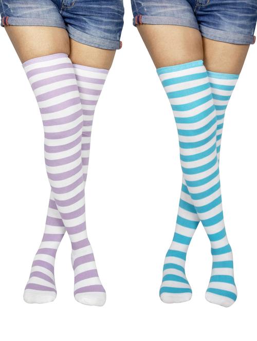 multi colored cotton full length sock - 18876787 - Very Small Image - 1