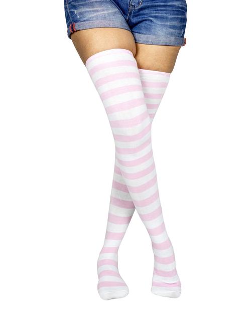 multi coloured cotton thigh length sock - 18876930 - Very Small Image - 1