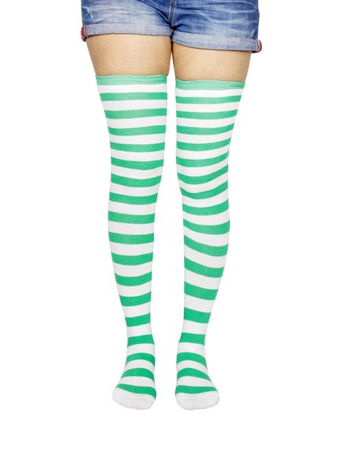 multi coloured cotton thigh length socks - 18877012 - Very Small Image - 1