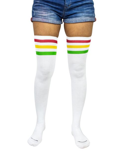 multi coloured cotton thigh length socks - 18877087 - Very Small Image - 1