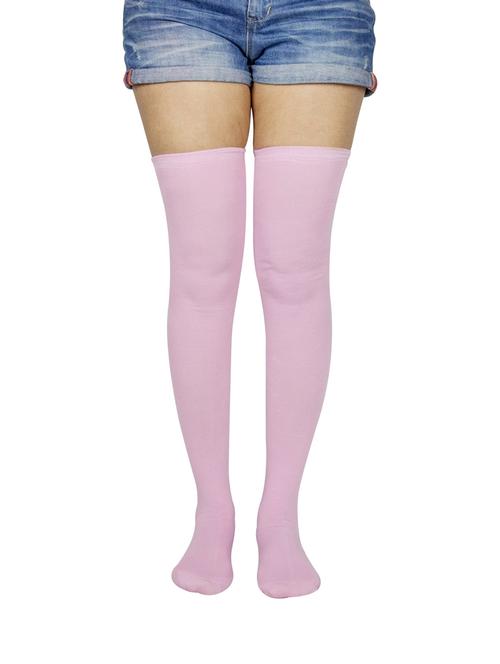 multi coloured cotton thigh length socks - 18877096 - Very Small Image - 1