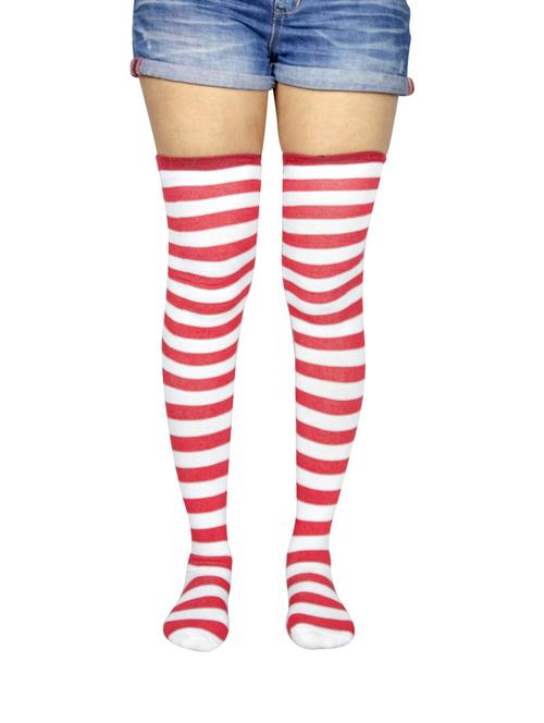 multi coloured cotton thigh length sock - 18877107 - Very Small Image - 1