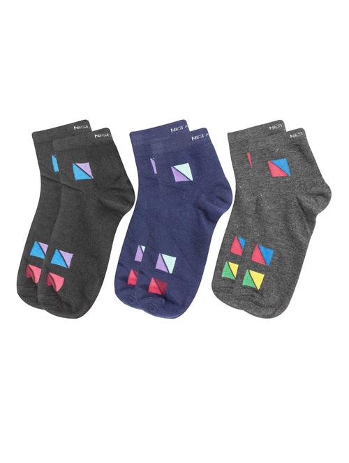 multi coloured cotton ankle length socks - 18877192 - Very Small Image - 1