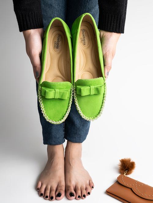green suede slip on loafers - 18877430 - Very Small Image - 1