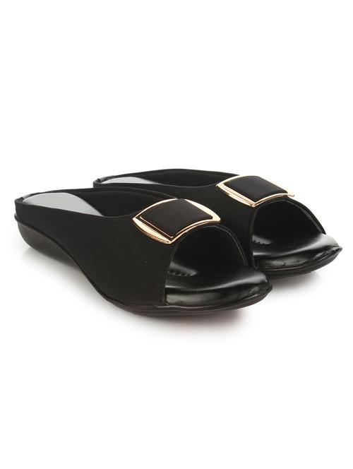 black synthetic slip on sandals - 18877455 - Very Small Image - 1