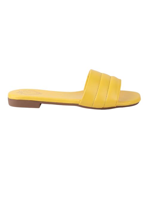 yellow synthetic slip on sandals - 18877474 - Very Small Image - 1