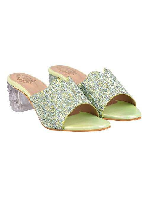 green synthetic slip on sandals - 18877655 - Very Small Image - 1