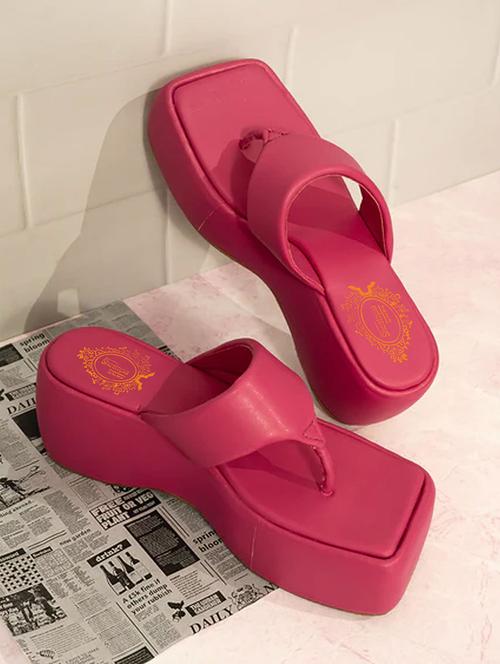 pink synthetic slip on sandals - 18877689 - Very Small Image - 1