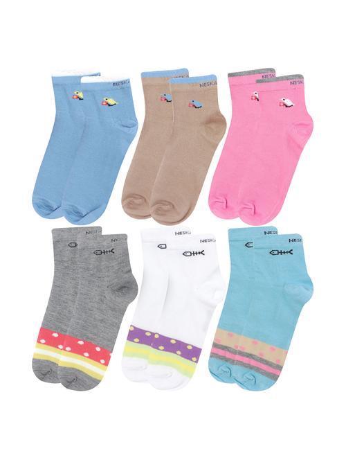 multi colored cotton ankle length sock - 18877753 - Very Small Image - 1