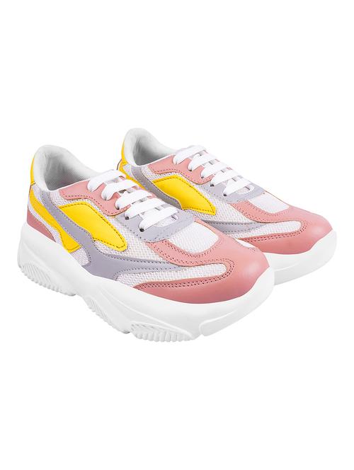 yellow mesh laceup sneakers - 18877985 - Very Small Image - 1