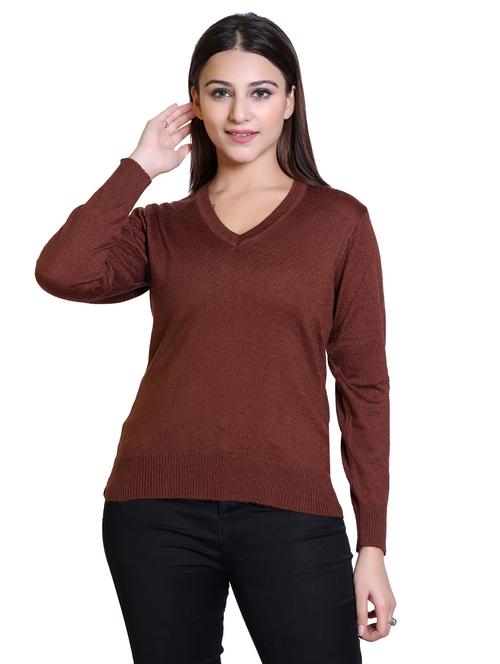 v-neck solid pullover - 18878020 - Very Small Image - 1