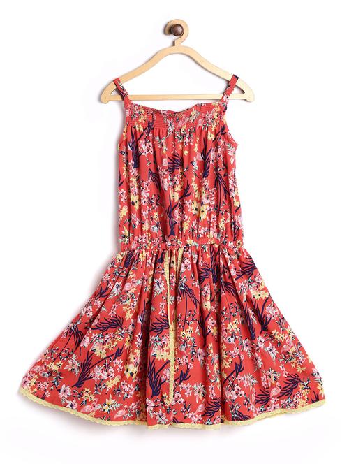 orange polyester frock - 18878535 - Very Small Image - 1