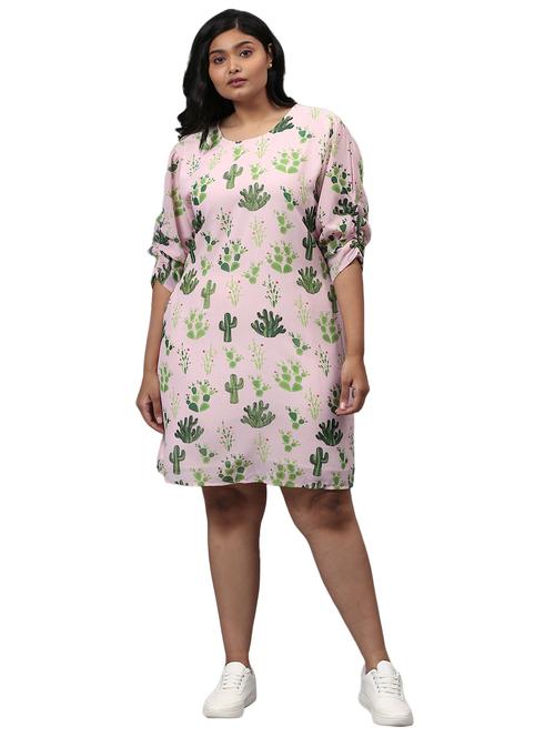 pink polyester straight dress - 18878630 - Very Small Image - 1