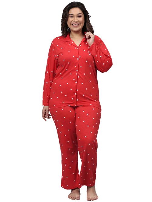 red cotton nightwear set - 18878655 - Very Small Image - 1