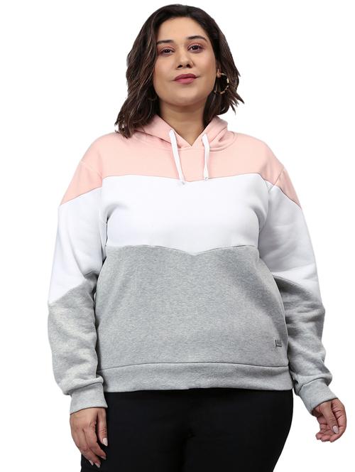 hooded neck color block sweatshirt - 18878684 - Very Small Image - 1