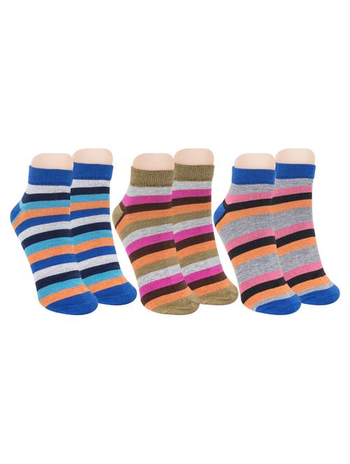 multi colored cotton ankle length sock - 18878819 - Very Small Image - 1