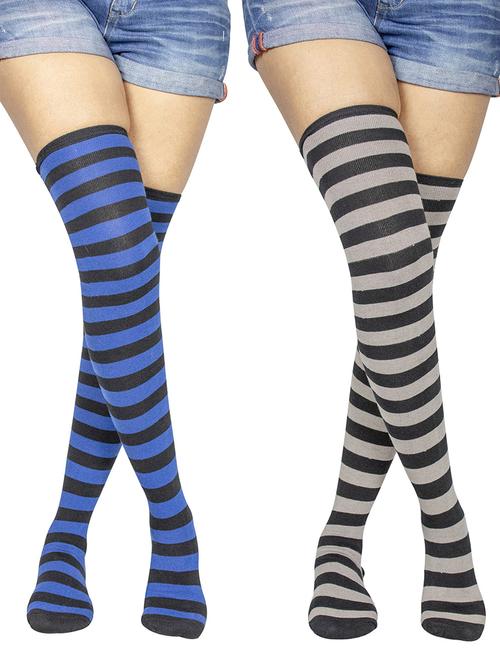 pack of 2 striped stockings - 18880200 - Very Small Image - 1